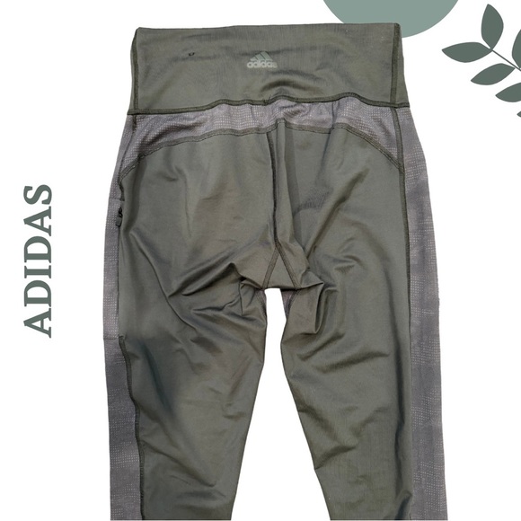 Adidas Olive Green High-Rise Compression Leggings | Activewear | Size Medium - Picture 4 of 7